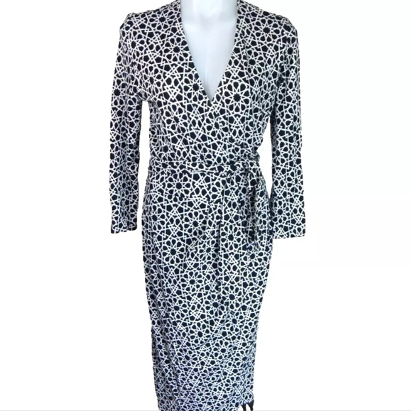 DVF Vintage Geometric Wrap Dress - Picture 1 of 5